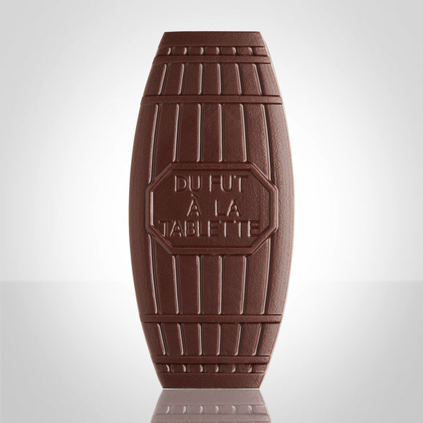 Tablette de chocolat noir à 75% du fut à la tablette Cognac  de la maison  Grosperrin