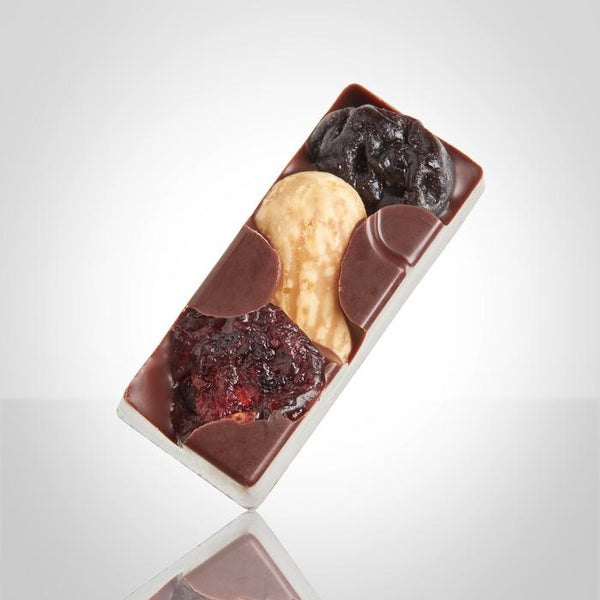 Bonbon mendiant canneberge-amande-myrtille de l'Instant Cacao