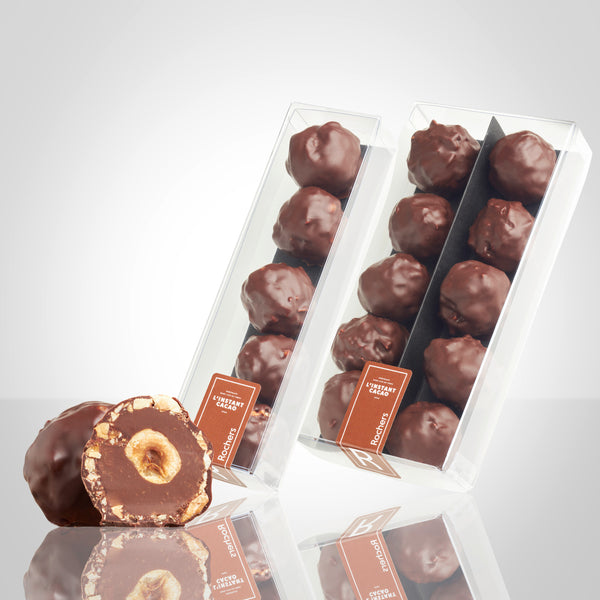 Boîte de 5 rochers avec une boîte de 10 rochers et un rocher coupé en deux